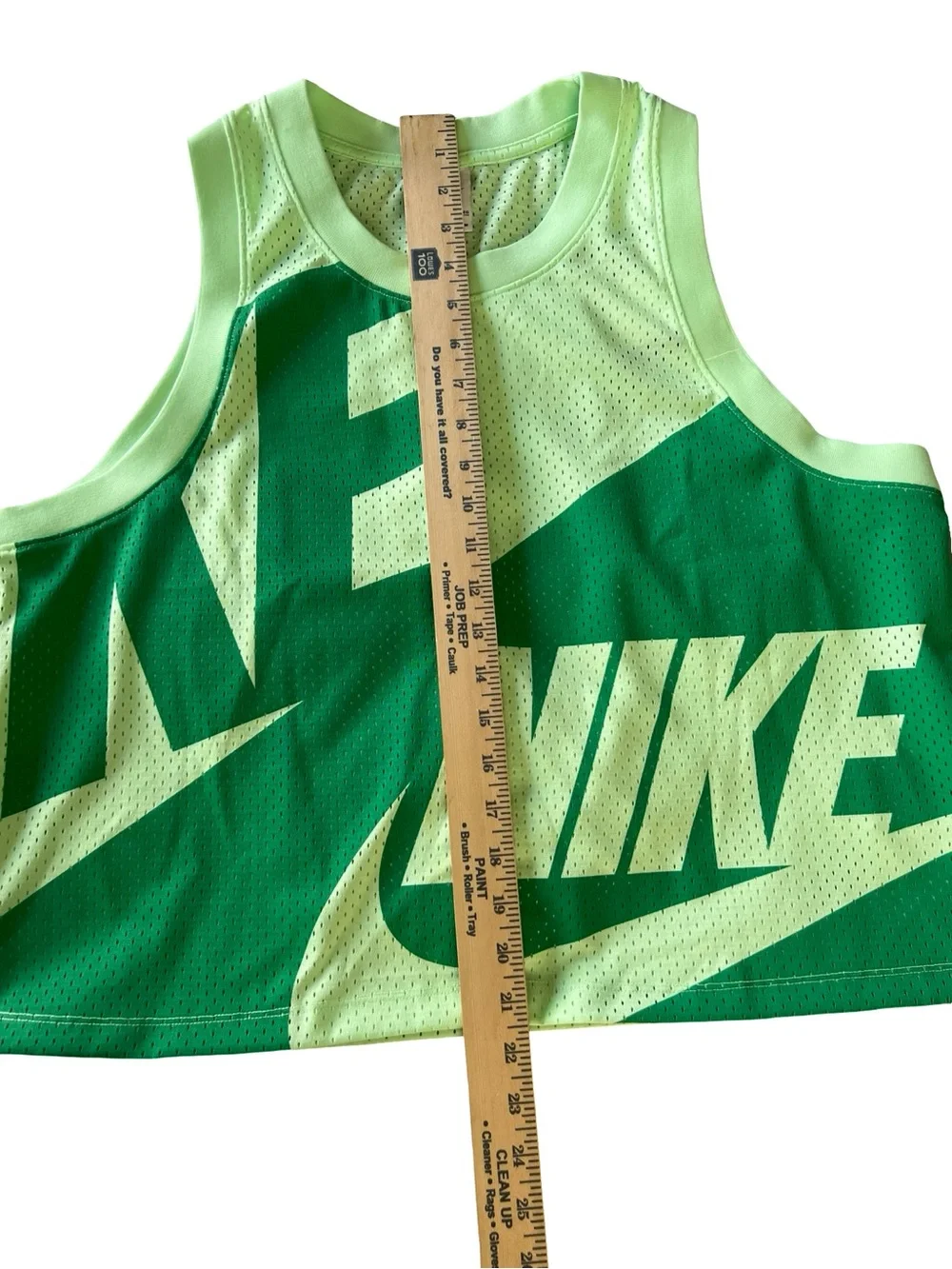 Nike Air women’s Mesh Cropped Tank Top Vapor Green size XL athletic FN2256-376